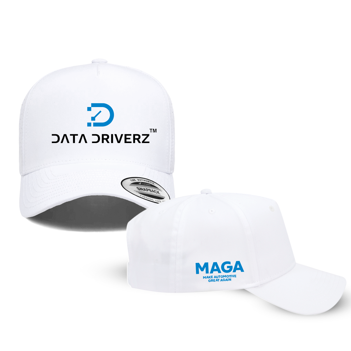 DATADRIVERZ - 5 PANEL PERFORATED SNAPBACK MAGA (WHITE)